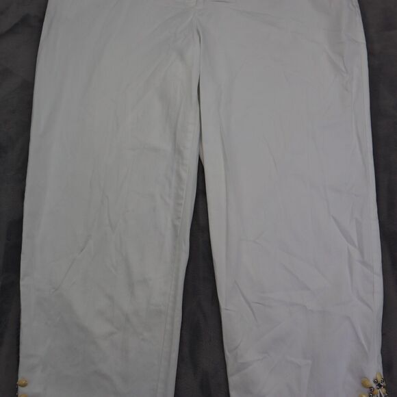 Ruby Rd Pants Womens 14 White Ankle High Rise Elastic Waist Stretch Hook Eye - Picture 12 of 16